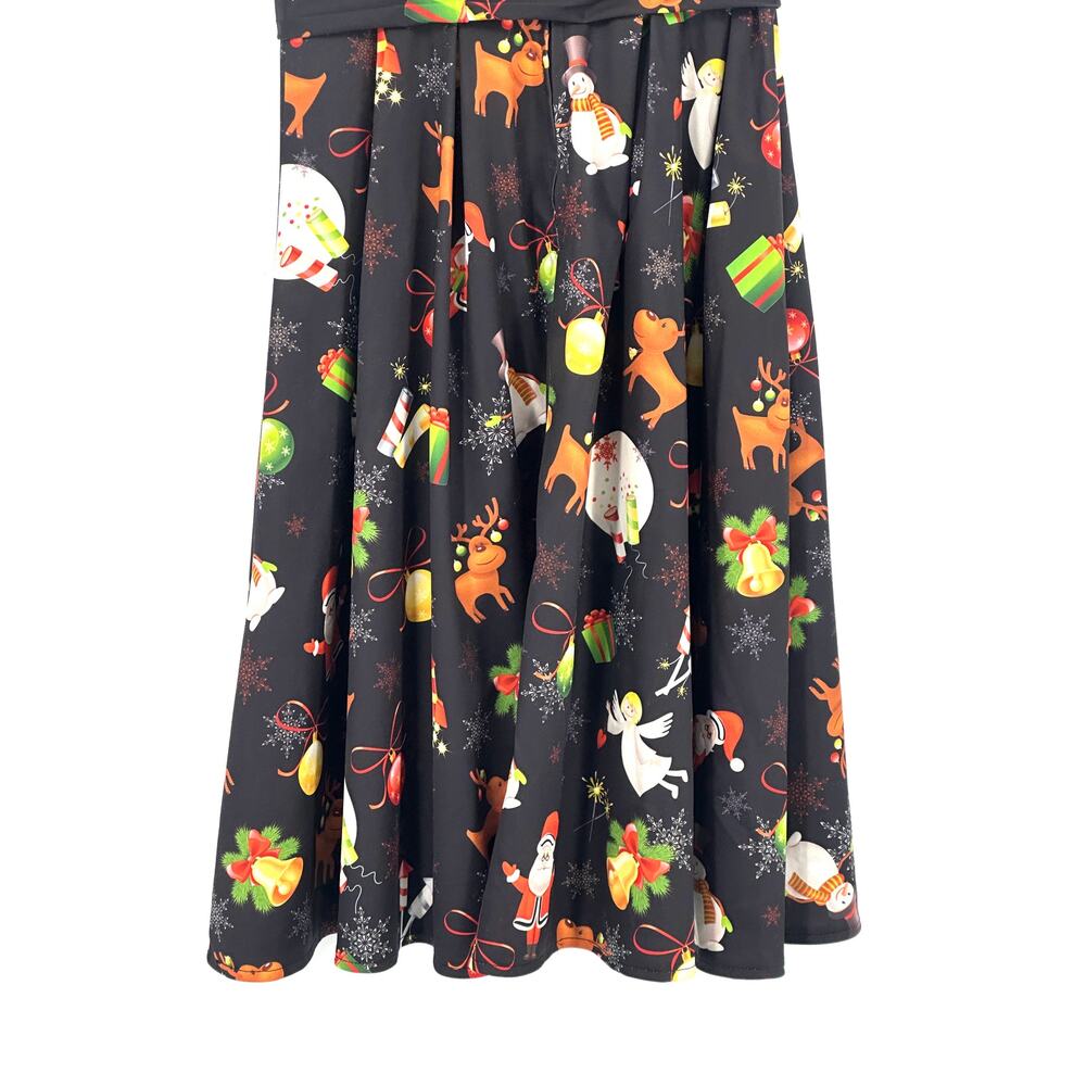 Ouges Floral Fit & Flare Christmas Print Dress M … - image 6